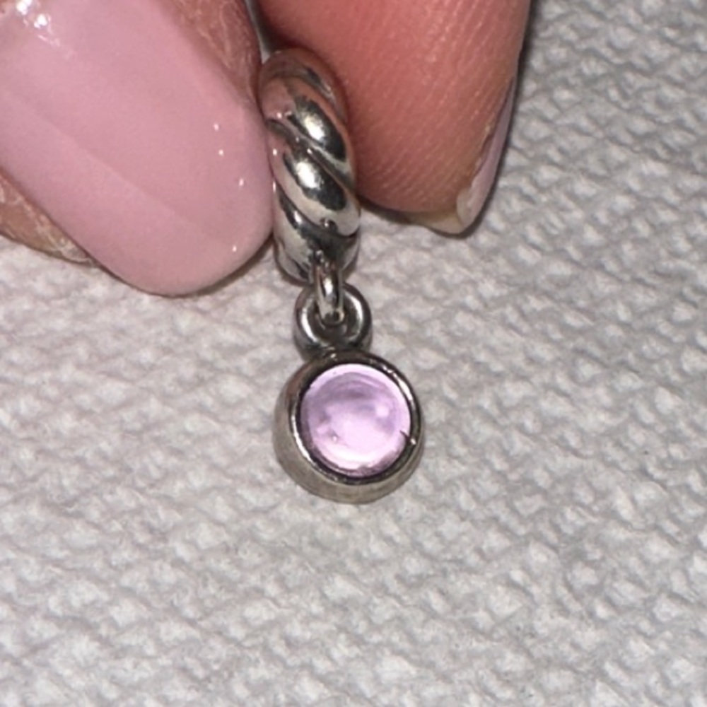 Pandora Sterling Silver Amethyst Dangle Charm